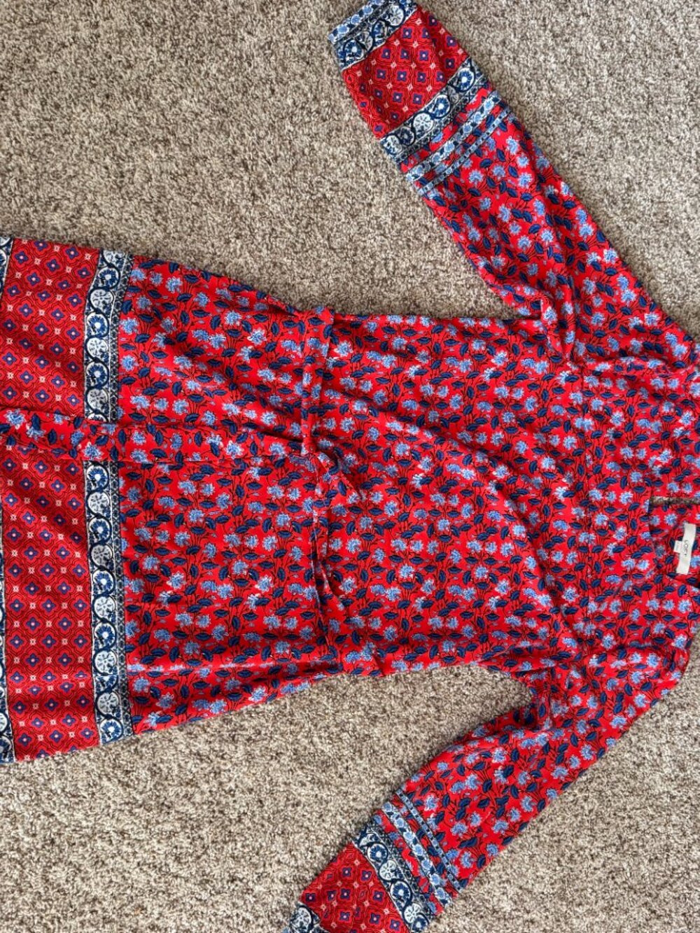 Red Floral Pattern Dress - Picture 3 of 9